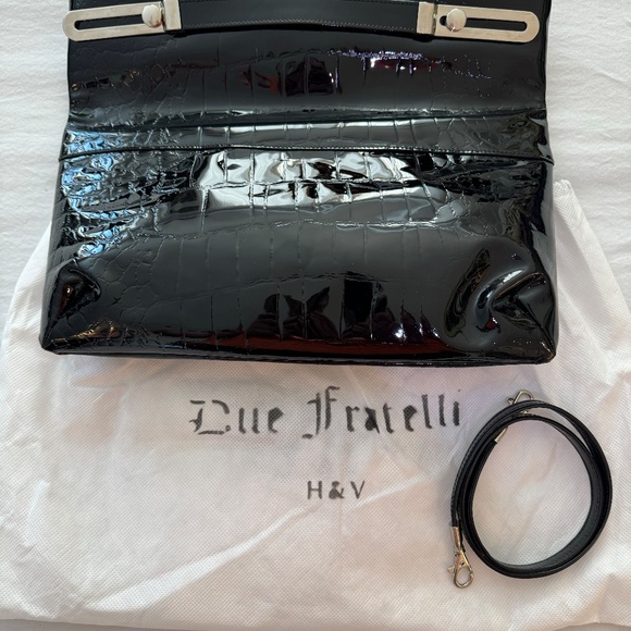 Due Fratelli Alligator leather clutch. Patent Leather evening Bag. - Picture 3 of 9